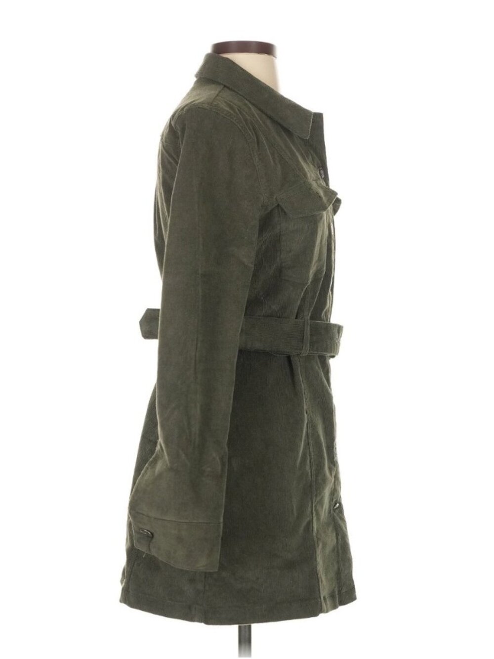 House Of Harlow 1960 Army Green Corduroy Belted Trench Dress S | Poetcore Grunge - Picture 5 of 10